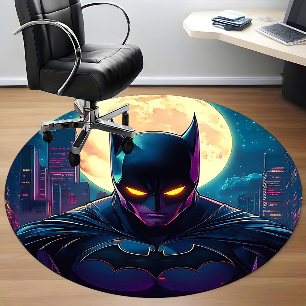 1pc Batman Moonlight Office Round Area Rug, Under Office Chairs Bedroom Living Room Home Decor, Room Deco, Available In Various Sizes