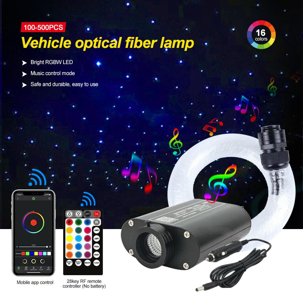 New 12V Fiber Optic Star Ceiling Lights Kit Smart APP Control LED Engine Car Starry Sky Fiber Optic Light Effects Remote Control