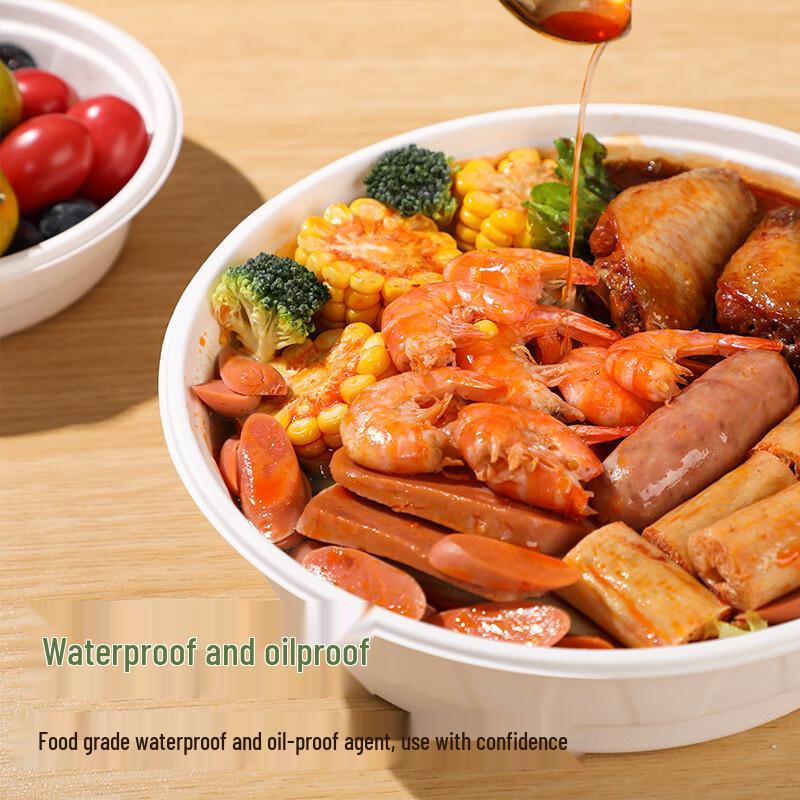Disposable Sugarcane Pulp Diamond Bowl 900ml