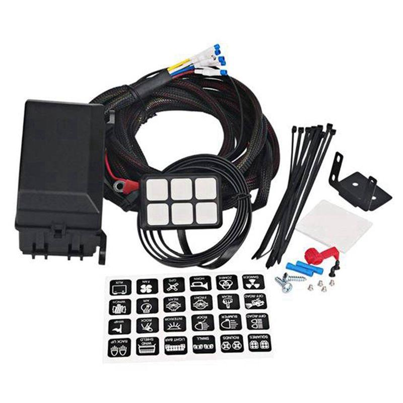 BT-6 Gang Switch Panel Electronic Relay System Circuit Control Box Fuse Relay Box Wiring Harness For Auto Truck Boat Marine Part