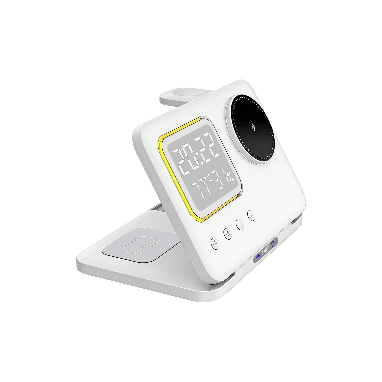 

Clock Temperature Night Light Folding Earphone Compatible With And Watch 5-In-1 Wireless Charger One Size білий