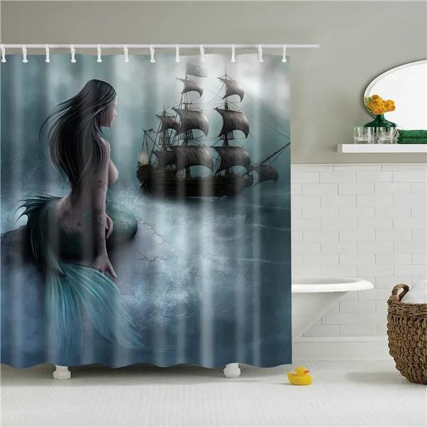 Beautiful Floral Fairy Shower Curtains Portrait Women Girl Waterproof Bath Curtain Bathroom Curtain Shower Curtain Hooks