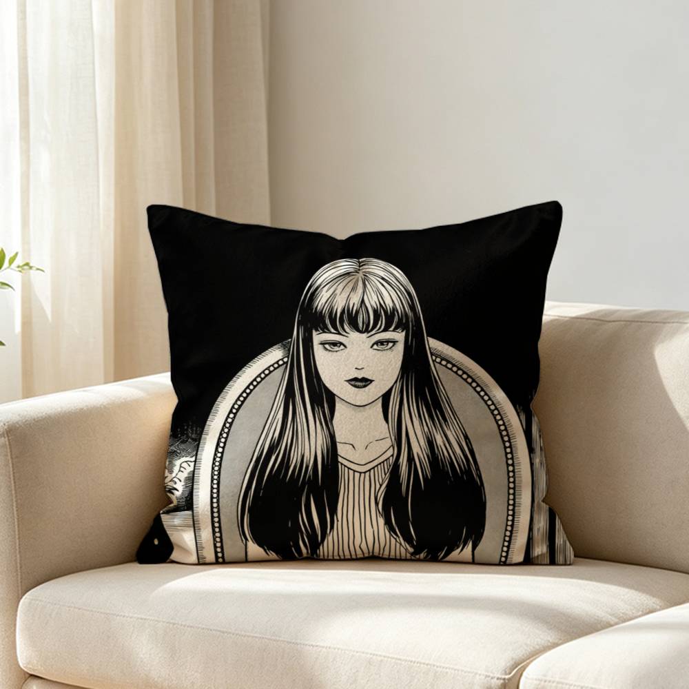 Manga Beautiful Ttomie Kkawakami Customizable Square Cushion Cover Double Sided Print Pillow Case