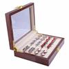 M-Modern-1 Piece Glass Cufflinks Box For Men Painted Wooden Collection Display Box Storage 12Pairs Capacity Rings Jewelry Box