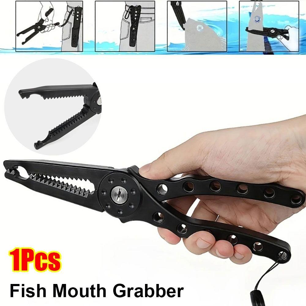 

1Pcs Metal Fish Lip Clamp Skidproof Flat Tweezer Durable Fish Mouth Grabber Fishing Tackle Tool