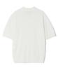 TRILLION Washable Boucle Collar Short Sleeve Knit (Cream White)