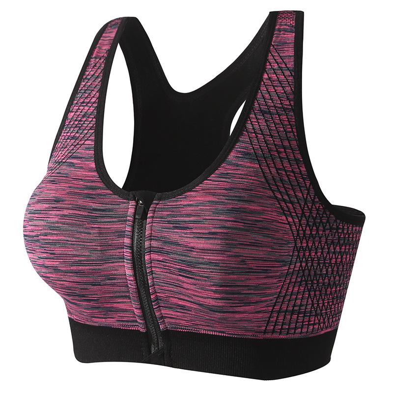 Wireless Women's Sports Bra - Quick-Dry, Shockproof, Zipper Style for Running & Yoga