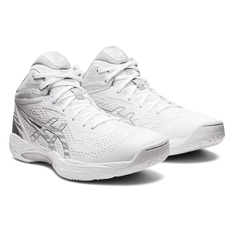 Asics Gel-Hoop V14 Round Head Comfortable Mid-Top Basketball Shoes Unisex Sneakers White Gray 1063A049-100