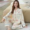 Pajamas Women's Spring and Autumn 100% Pure Cotton Long-sleeved Thin 1011 New Spring and Summer High-end Loungewear Set