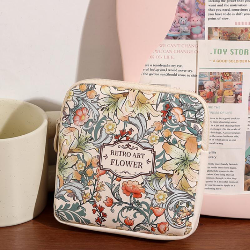 Creative PVC Sanitary Pads Bag Large Capacity Multipurpose Cosmetic Bag Portable Coin Purse Fashion Earphone Small Storage Bag