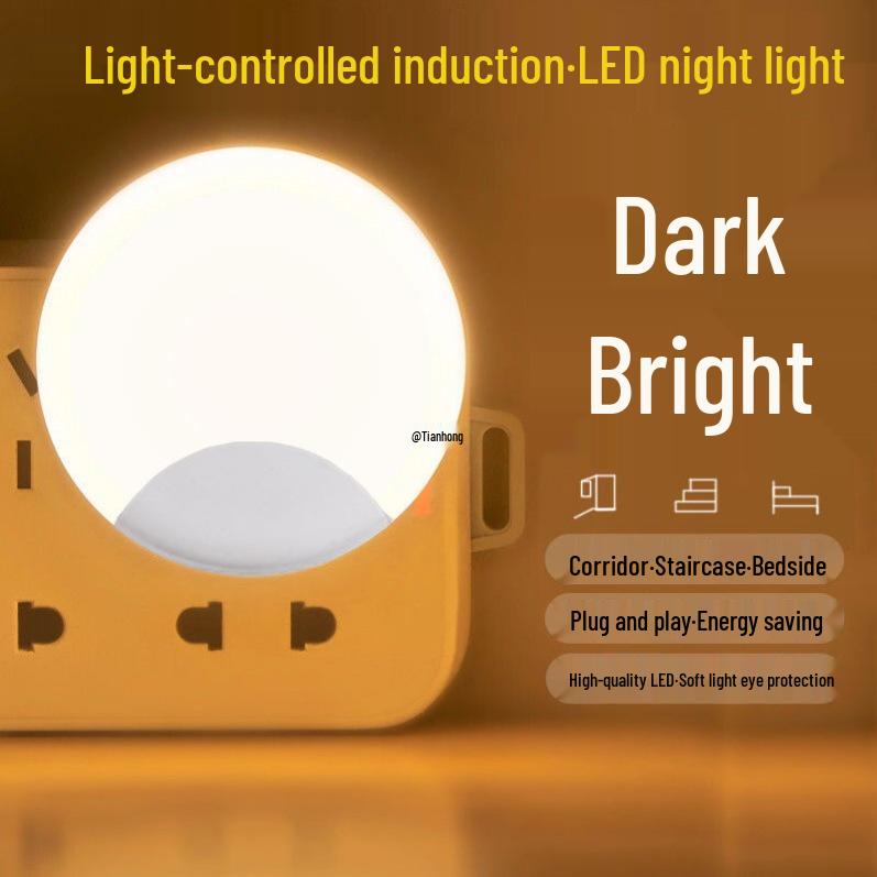 Automatic Night Light: Smart Plug-In Lamp with Motion Sensor, Dims At Dawn for Bedrooms