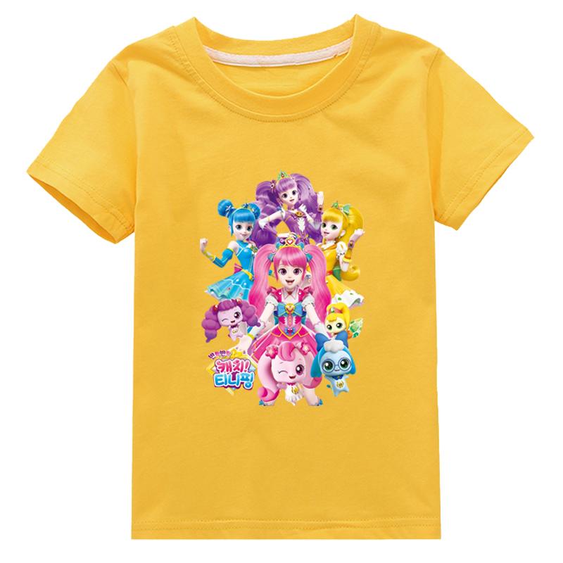 Dětský kostým Kreslená kočka Teenie ping Léto Rychlá móda Dívčí tričko s krátkým rukávem Svrchní oblečení Chlapecké tričko Dětské topy Oblečení