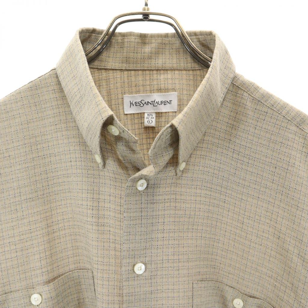Yves Saint Laurent 90s Old Check Pattern Long Sleeve Button Down Shirt L Men's Used
