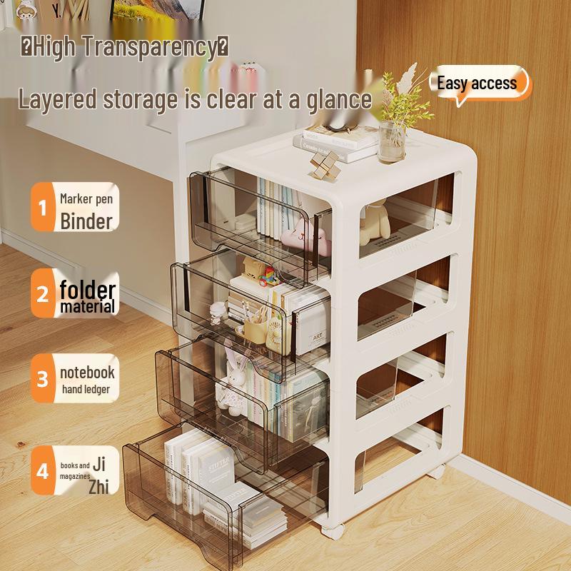 Multi-layer Plastic Drawer Snack Storage Cabinet for Living Room or Bedside