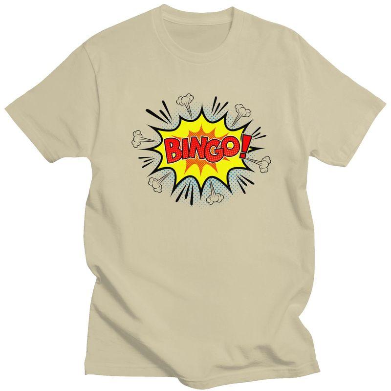 Custom Hot Game Bingo T Shirt for Men 100 Cotton Tshirt Leisure Tee Short Sleeves Tshirt Slim Fit Clothing Gift