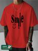 2026 Summer Bestselling Unisexs Pure Cotton Tshirt Casual Fashion Soft and Comfortable Breathable Simple Smile Pattern Print