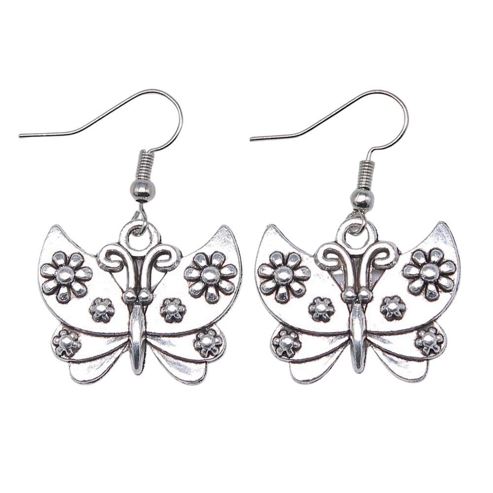 Hängeohrring Libelle Schmetterling Vintage Schmuckzubehör Ohrringgröße 18x19mm QE009