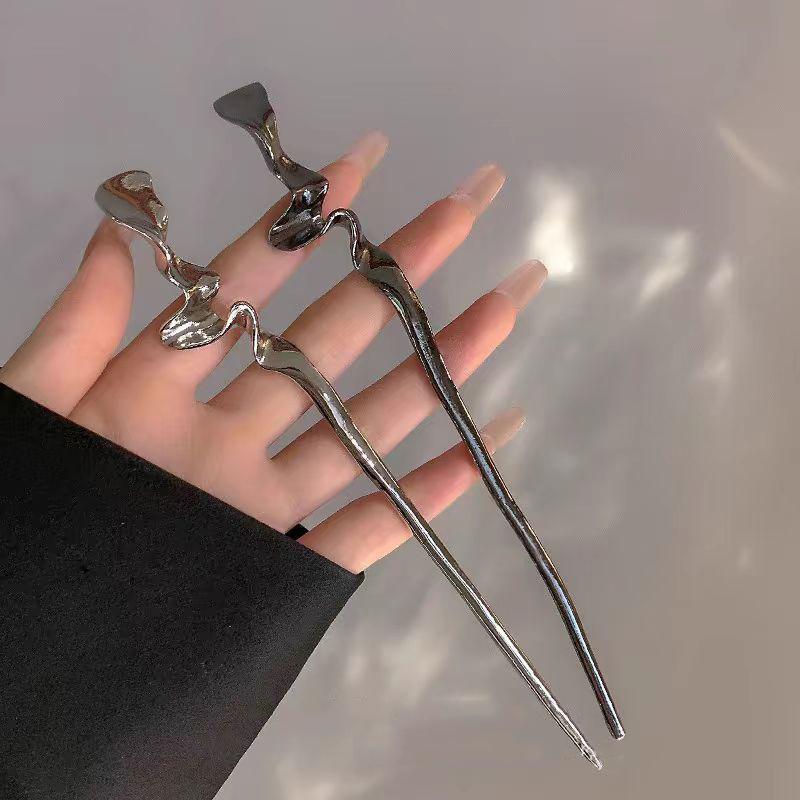 1/2 Stück Punk Chinesischer Metall Haarstab Minimalistische Haarspange Frisur Design Werkzeug für Frauen Personalisierte Haarnadel Zubehör