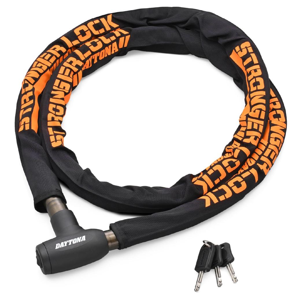 Daytona Motorcycle Wire Steel with LED Light and Stronger Steel Link 48493 Lock, 26mm Alloy, Key, Lock, 2000mm,