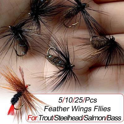 5/10/25/Pcs/Box 3 Different Style Fly Fishing Lure Bait Trout with Hook Fly Fishing Nymph Dry Flies Fishing Flies Bait Insect Lure