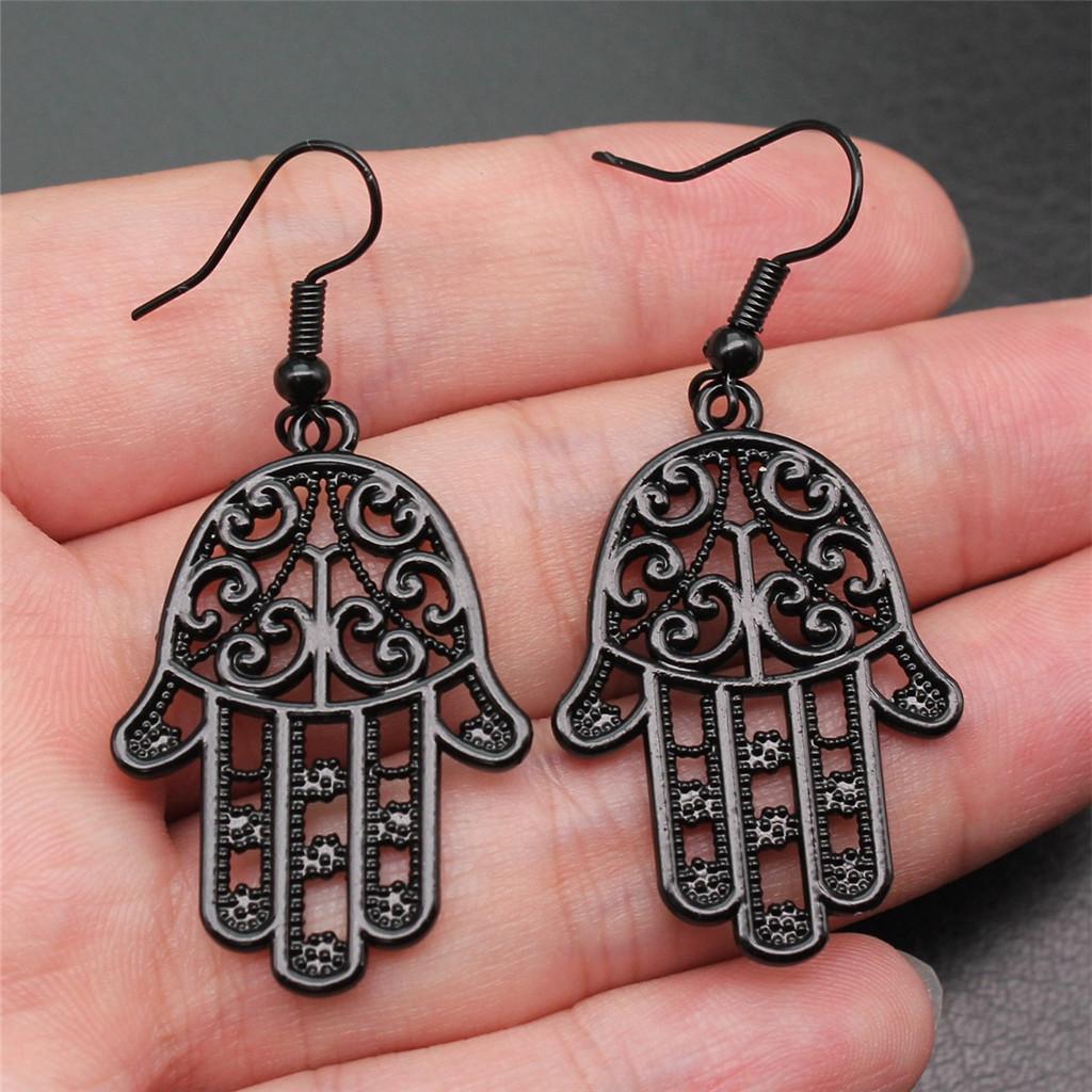 Trendy and Elegant Evil Eye Hand Talisman Amulet Drop Earrings Lucky Graduation Gift for Date Nights