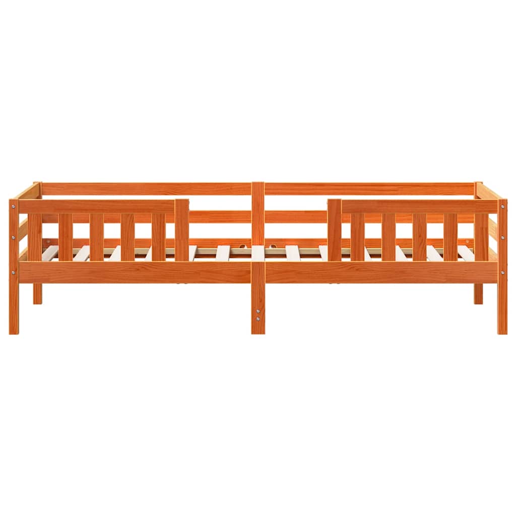 Vidaxl Bed Frame Without Mattress, Waxed Brown, 100X200 Cm, Solid Pine