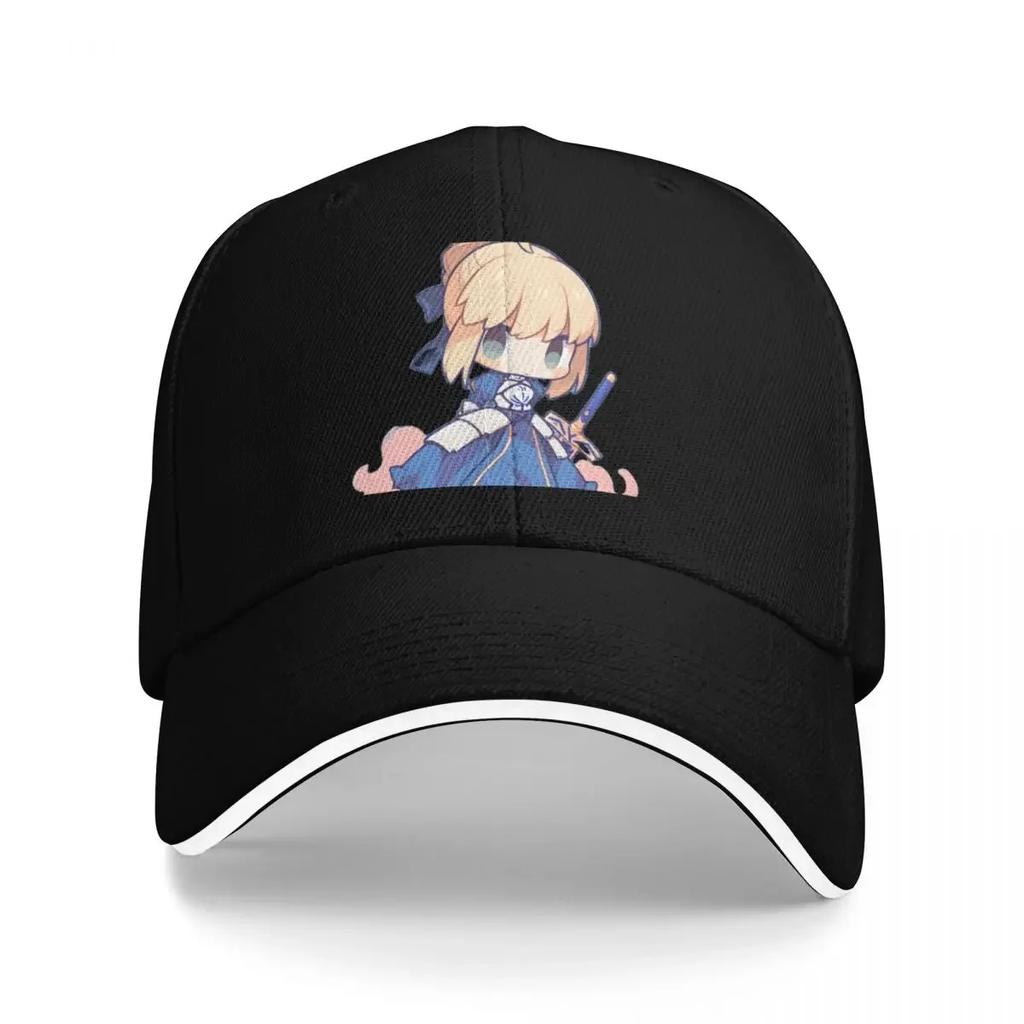 Saber FT Cute Anime Girl Chibi Style Baseball Cap Dad Hat Snap Back Hat Golf Cap Luxury Cap Golf Unisex Womens