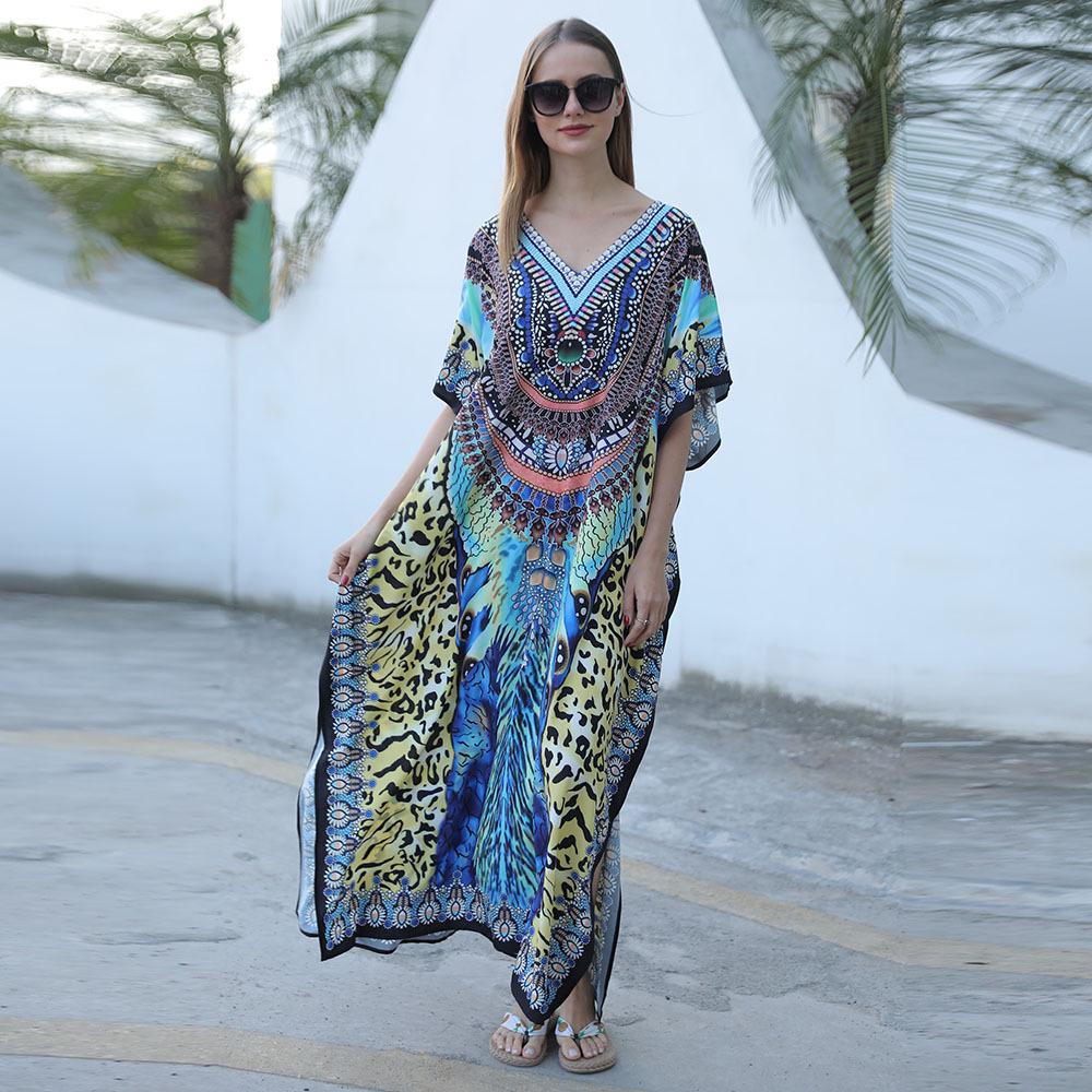 Quick-Dry Printed Beach Cover-Up: European & American Style, Sun Protection, Loose Holiday Robe for Bikini Swimsuits