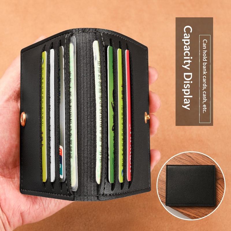 Ultra-Thin Small Bank Card Multi Card Slot Card Holder Wallet Women Men Credit Card Bag Male Card Holder Solid Leather Wallet