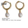 Stylish City Earrings 1 Pair Pearl for Women Small Hoop
