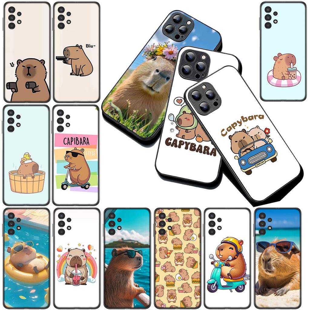 Anime Capybaras Phone Case for Samsung Galaxy S24 S25 S23 FE Ultra Plus S7 Edge S25+ S23+ A56 5G Protective Cover
