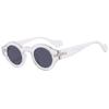 Round Sunglasses Men Punk Double Color Shades UV400 Retro Rivets Decoration Women Trending Sun Glasses Clear Lens Frame