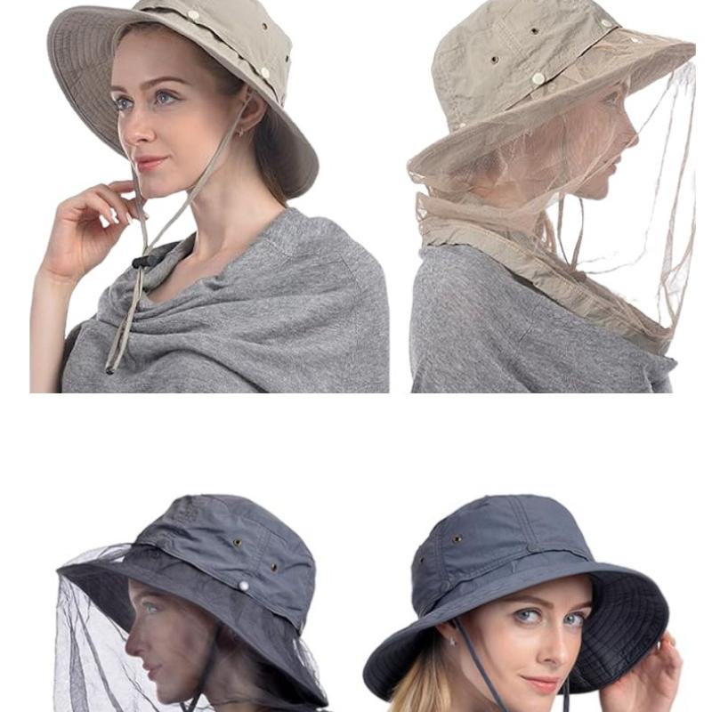 Mosquito and Insect Proof Beekeeping Mesh Fisherman Hat Foldable Bucket Hat UV Protection Summer Beach Sun Hat