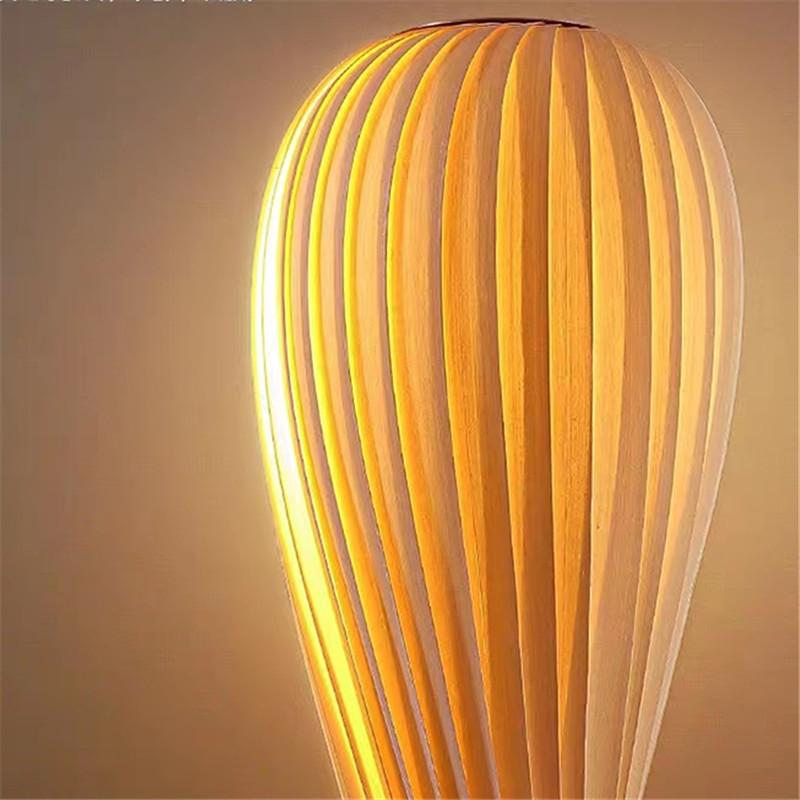 Wabi Sabi Tall Wood Floor Lamp Retro Japanese Grass Skirt Light Living Room Bedroom Designer Simple Sofa Corner Standing Lamp