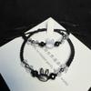 Moonstone Obsidian Couple Bracelet Minimalist Design Cat Bracelet  Friendship Gift