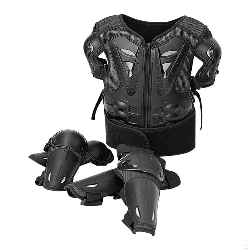 Gear for Children Practicing Motocross: Jacket, Knee Pads, Elbow Pads. Soft And Shock-Absorbing