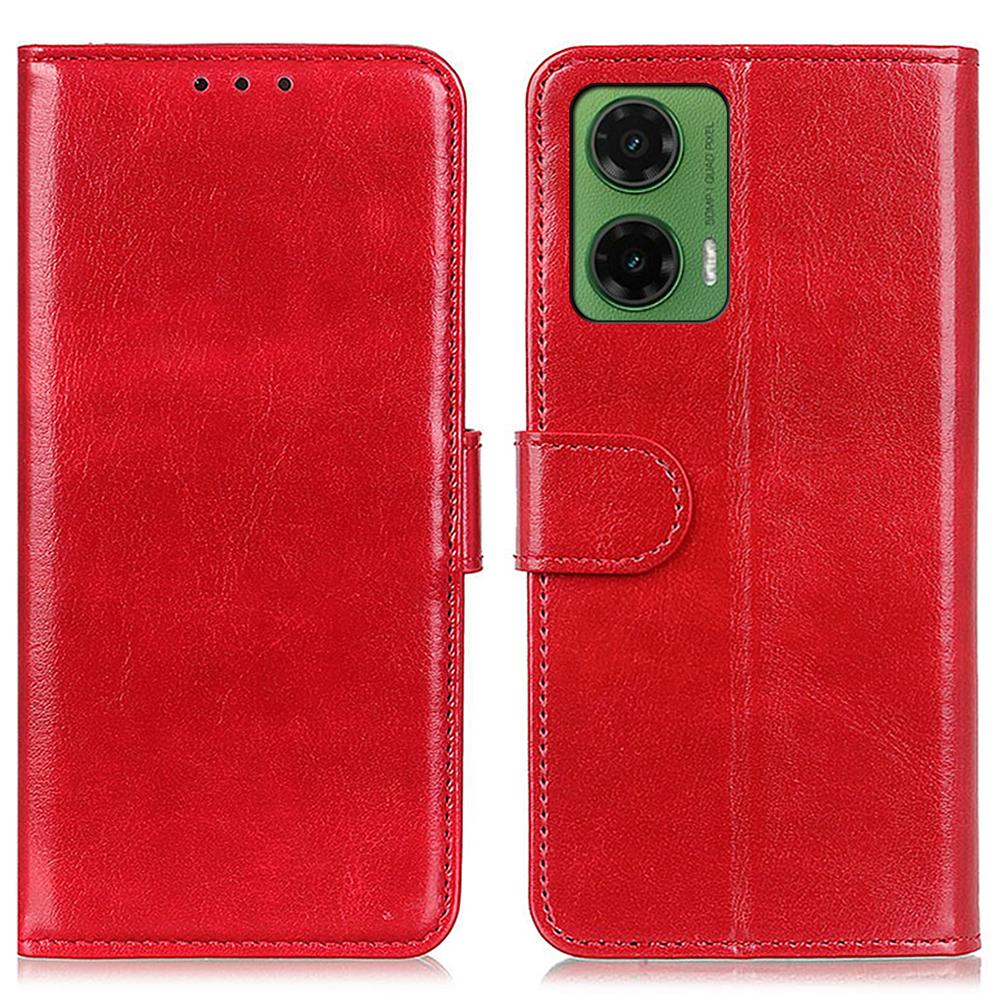 

For Motorola Moto G35 5G Case Crazy Horse Texture PU Leather Phone Stand Cover C