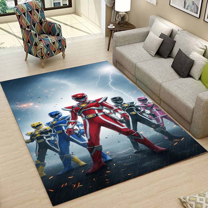Bedroom, living room, office swivel chair rug, Super Sentai print, home bedroom bedside bathroom mat, housewarming gift.
