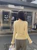 Women's V-Neck French Lace Patchwork Pleated Sweater for Autumn/Winter
