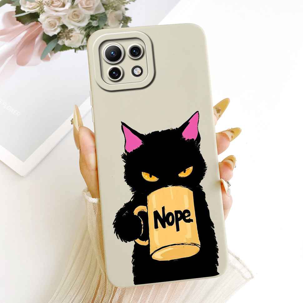 Case For Xiaomi Mi 11 11Lite 11 Lite Soft Phone Case Protection Luxury Animals Cat Dragon Back Cover For Xiaomi Mi11 Lite Capa