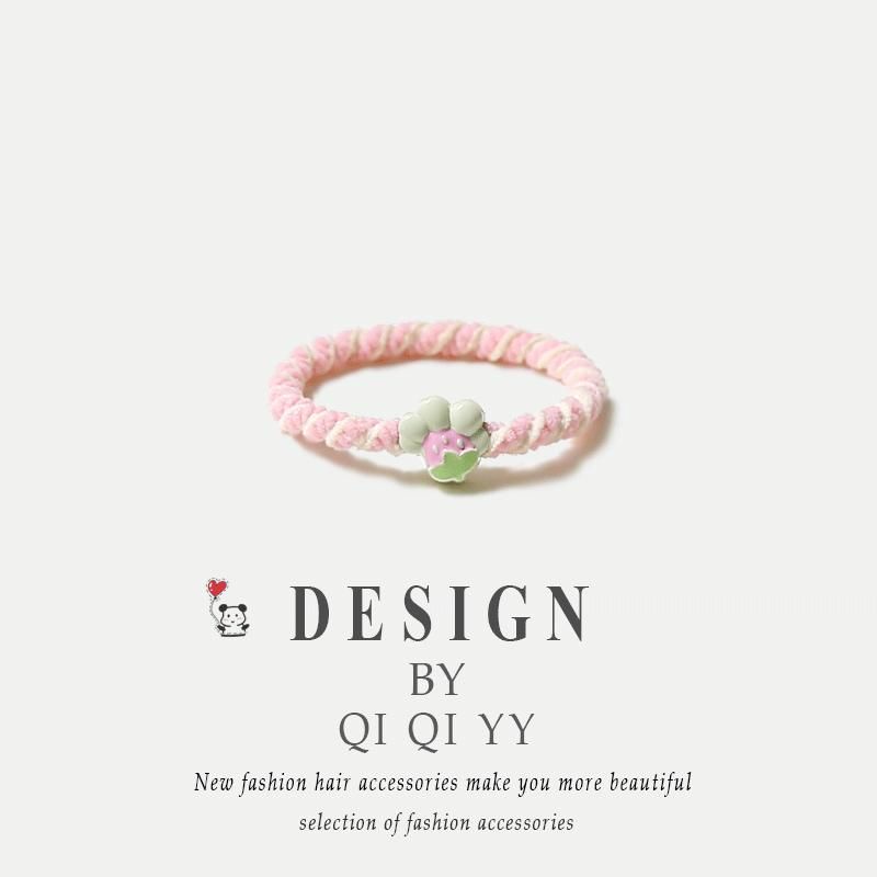 New Arrival Color Strawberry Hair Band Female Tied-up Hair Rubber Band Girlfriends' Gift Carrying Strap Sweet Hair Accessories High Elasticity Durable