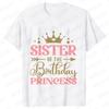 Fashion Birthday Princess Girls Party T-shirt Family Gathering Matching Sibling Tees Kids Adult Clothing Crown Graphic Y2k Tops