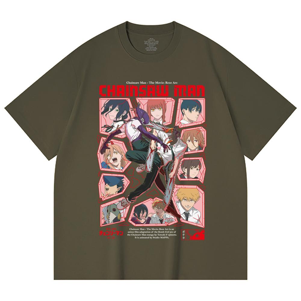 230 Gsm 100% Cotton Chainsaw Man V18 Reze Arc Print Unisex Heavy Cotton T Shirt