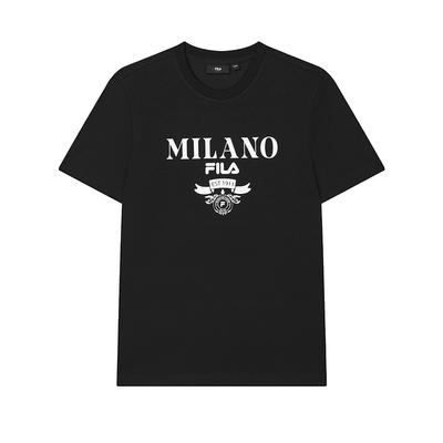 Milano Series Comfortable Casual Knitted Short Sleeve T-Shirt Men Tops Black F11M515102FBK