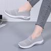 2025 Breathable Wedge Heel Loafers Women Spring Summer Slip On Knitted Sports Shoes Woman Anti Slip Soft Sole Walking Shoes Lady