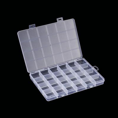 Practical 24 Grids Compartment Plastic Storage Box Jewelry Earring Bead Screw Holder Case Display Organizer Container