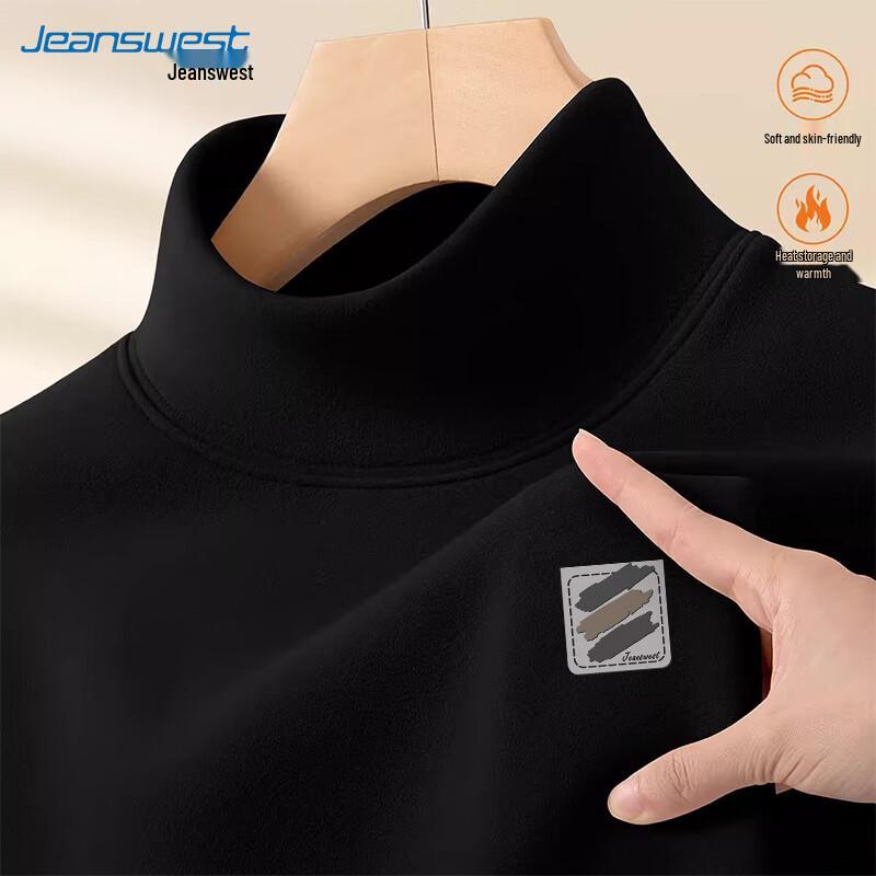 Jeanswest Men s Warm Fleece Semi-High Neck Long Sleeve T-Shirt L
