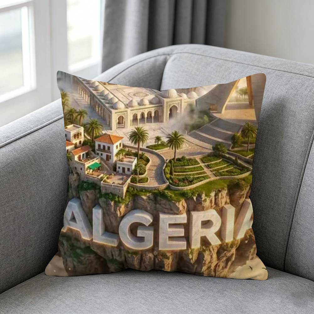 Algeria Flagg Pillow Cover Gift High Definition Digital printingSurprise Vivid Pattern Household