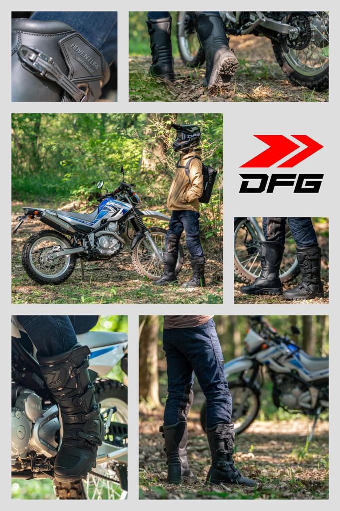DFG Adventure WP Boots Black Waterproof Lightweight Soft Design 4E Equivalent Wide Design G4732 [Dirt Freak] 24.0cm