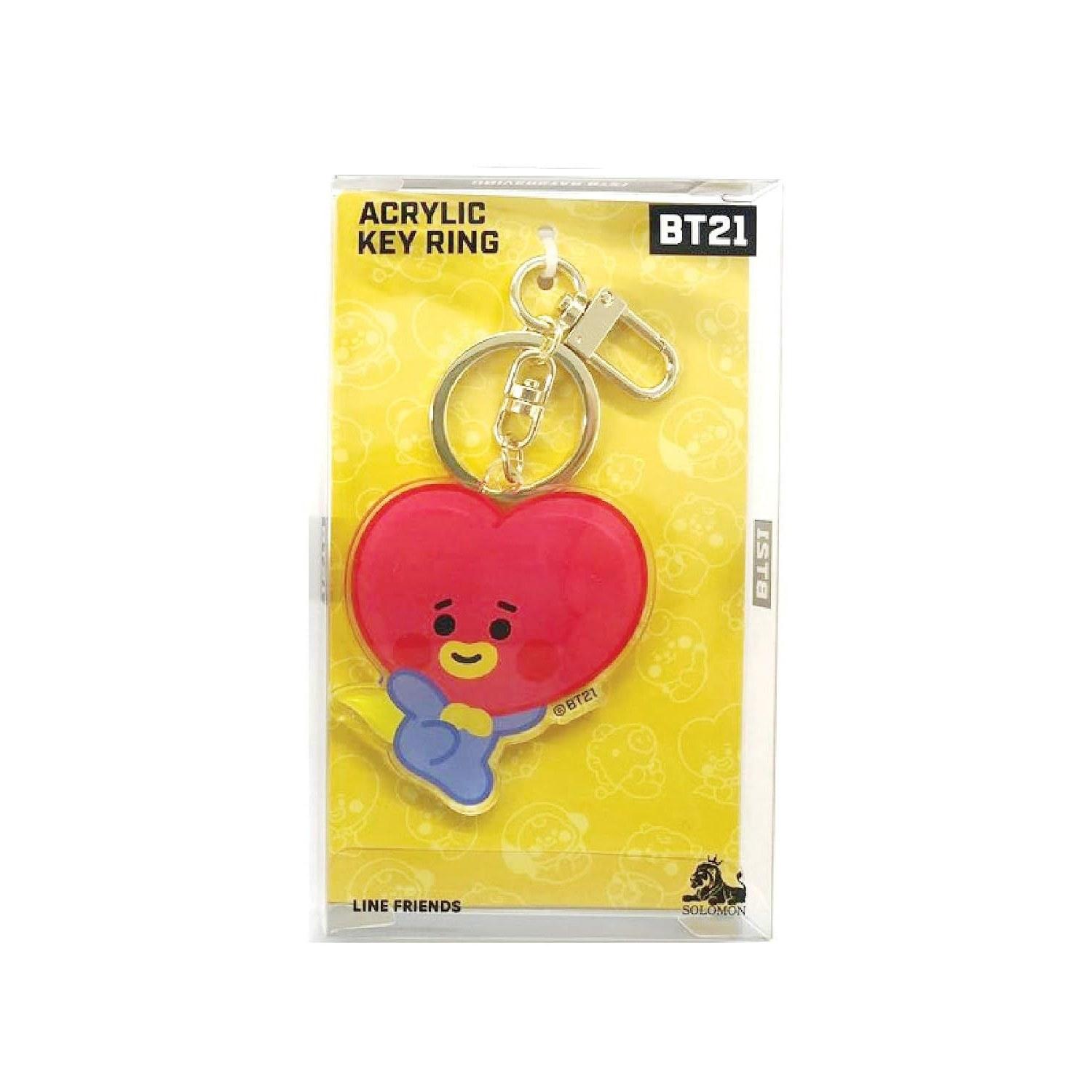 Official BT21 Acrylic Key Ring Accessories Character TATA RJ CHIMMY COOKY SHOOKY MANG KOYA Gift